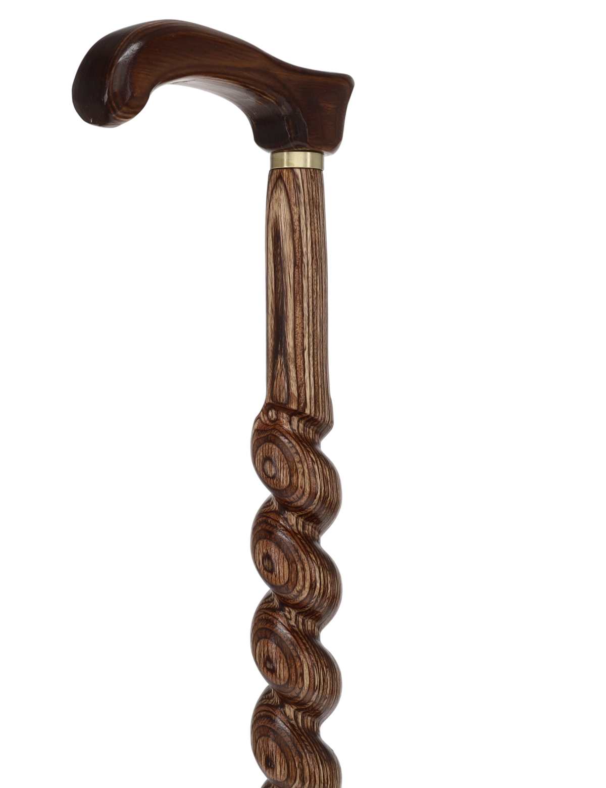 USA-Made Twisted Spiral Cane: Brown Durable Colorwood Laminate Wooden Colortone Walking Canes - Tophatter Daily Deals