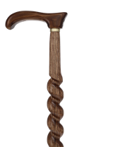 USA-Made Twisted Spiral Cane: Brown Durable Colorwood Laminate Wooden Colortone Walking Canes - Tophatter Daily Deals