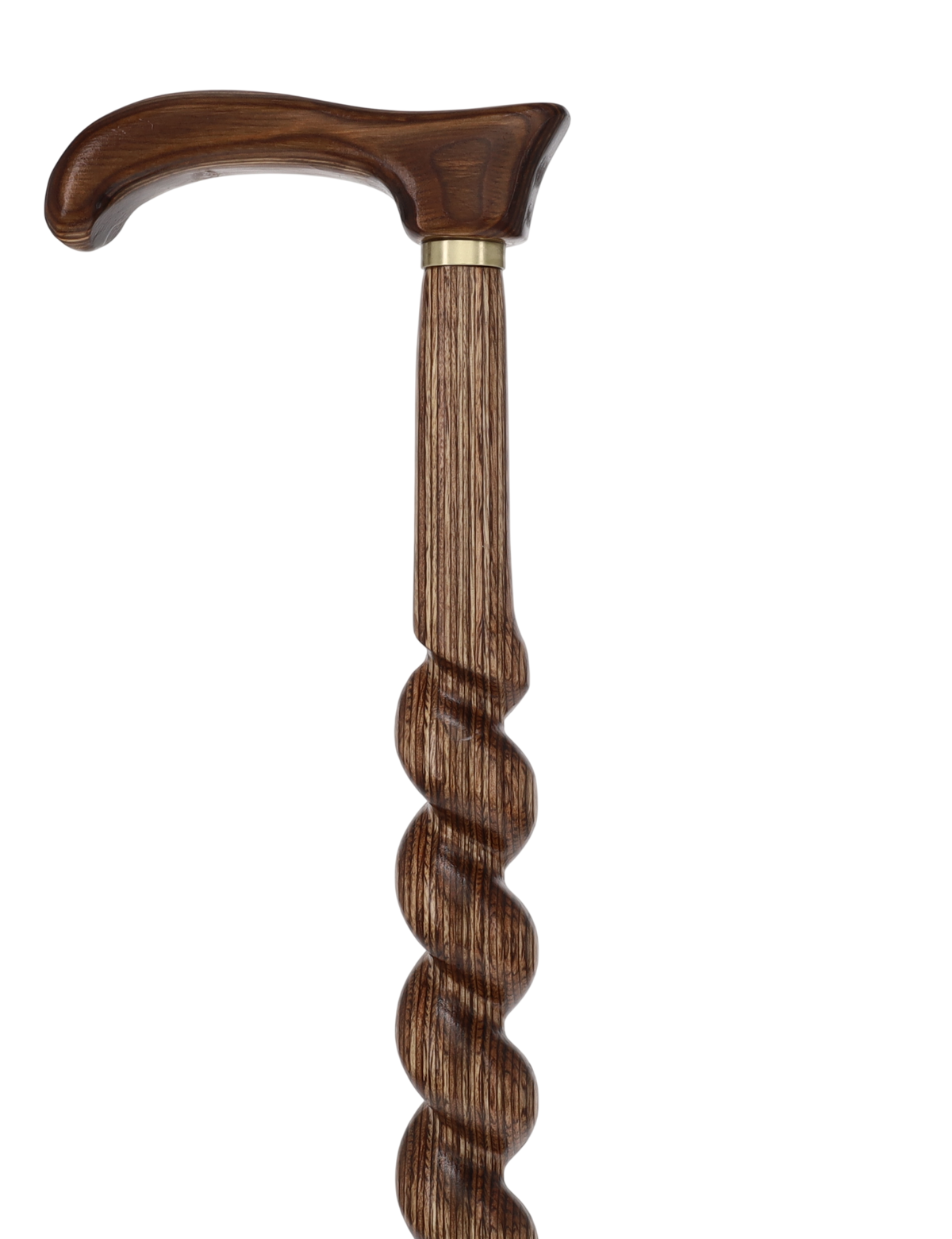 USA-Made Twisted Spiral Cane: Brown Durable Colorwood Laminate Wooden Colortone Walking Canes - Tophatter Daily Deals