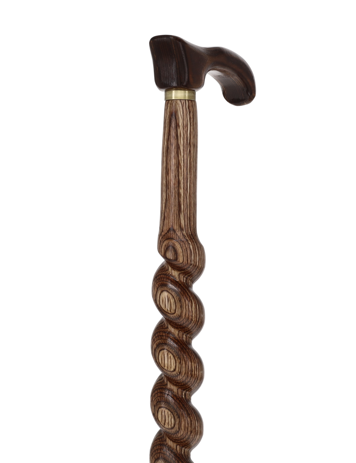 USA-Made Twisted Spiral Cane: Brown Durable Colorwood Laminate Wooden Colortone Walking Canes - Tophatter Daily Deals