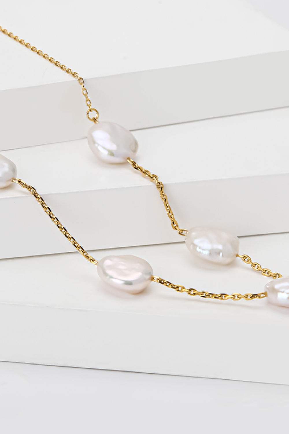 Freshwater Pearl Stainless Steel Necklace Necklaces - Tophatter Daily Deals