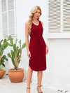 Drawstring V-Neck Wide Strap Dress Casual Dresses - Tophatter Daily Deals