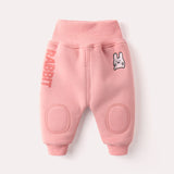 Baby winter plus velvet big PP pants Pink 0 - Tophatter Daily Deals