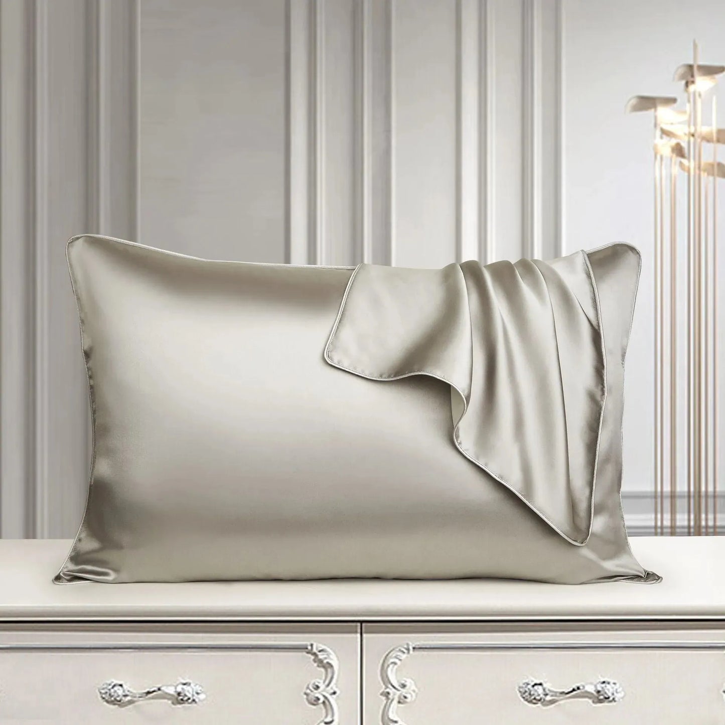 Silk Pillow Case Pure Silk Pillowcase Real Silk Pillowcase Natural Silk Pillowcase Space grey Humidifier - Tophatter Daily Deals