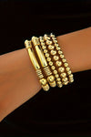 Gold 5Pcs Minimalist Beaded Bracelet Set Bracelets - Tophatter Daily Deals