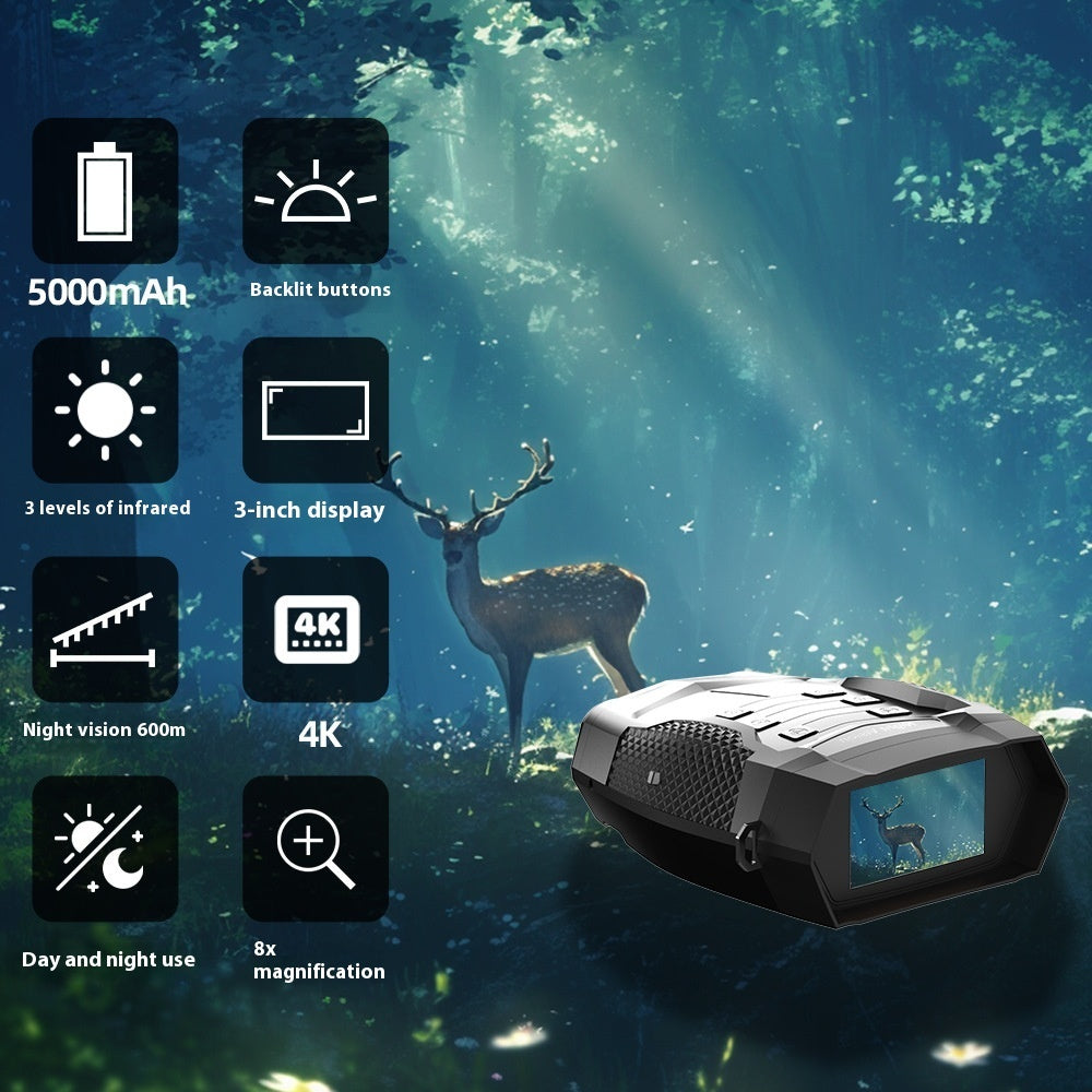 4K Low Light Full Color Outdoor Night Vision Camera Video Handheld HD Digital Infrared Double Tube Night Vision Instrument 0 - Tophatter Daily Deals