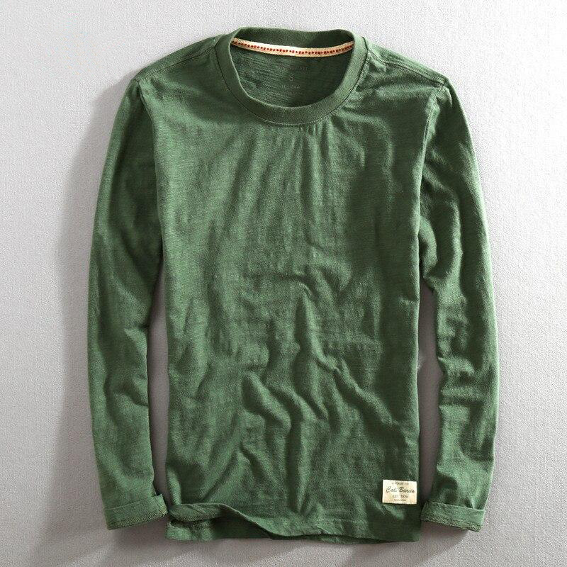 Lightweight Men's Pullover - Crew Neck, Slub Cotton, Casual Green - Tophatter Daily Deals