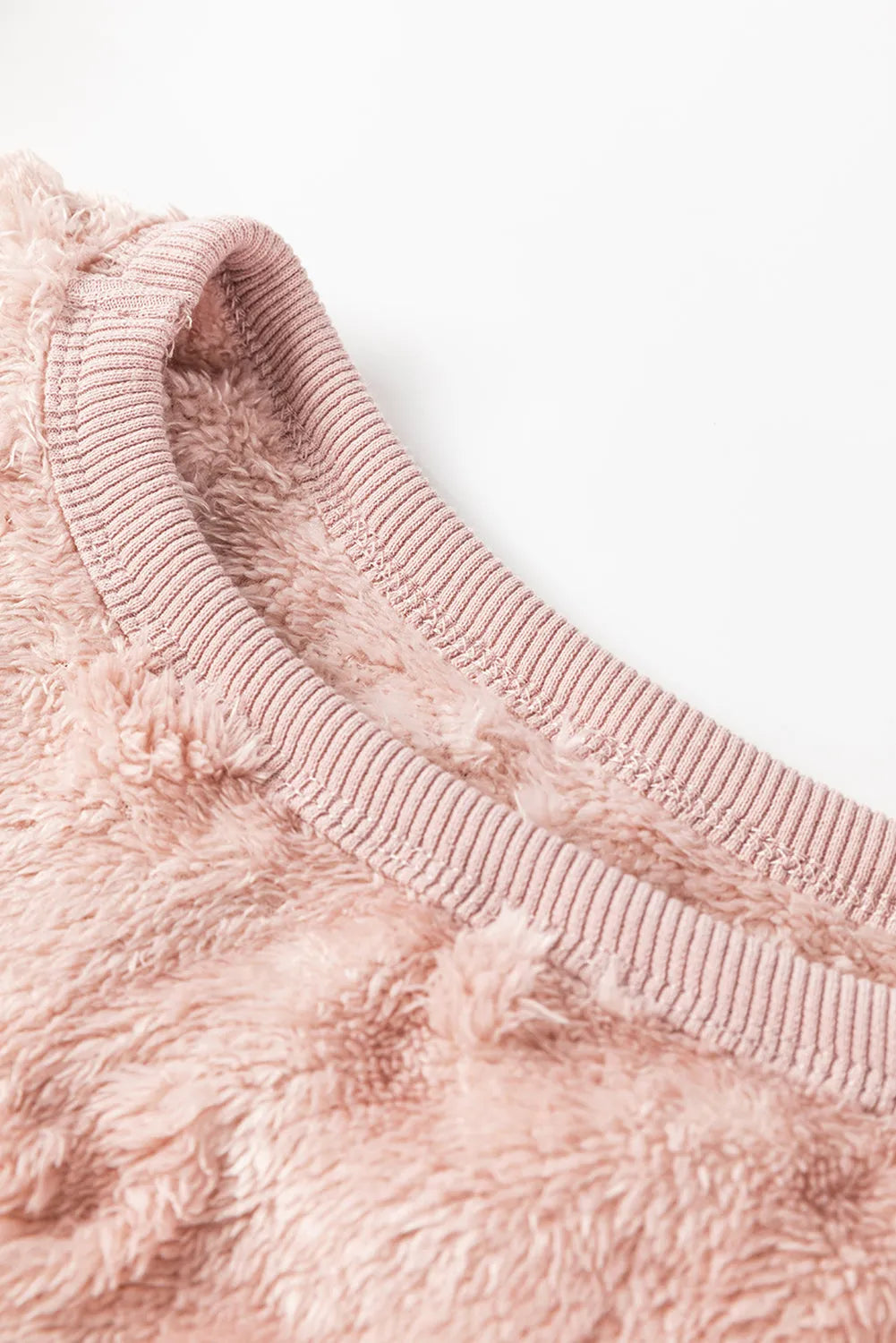 Light Pink Textured Leopard Fleece Loose Two Piece Lounge Set Loungewear & Sleepwear/Loungewear - Tophatter Daily Deals