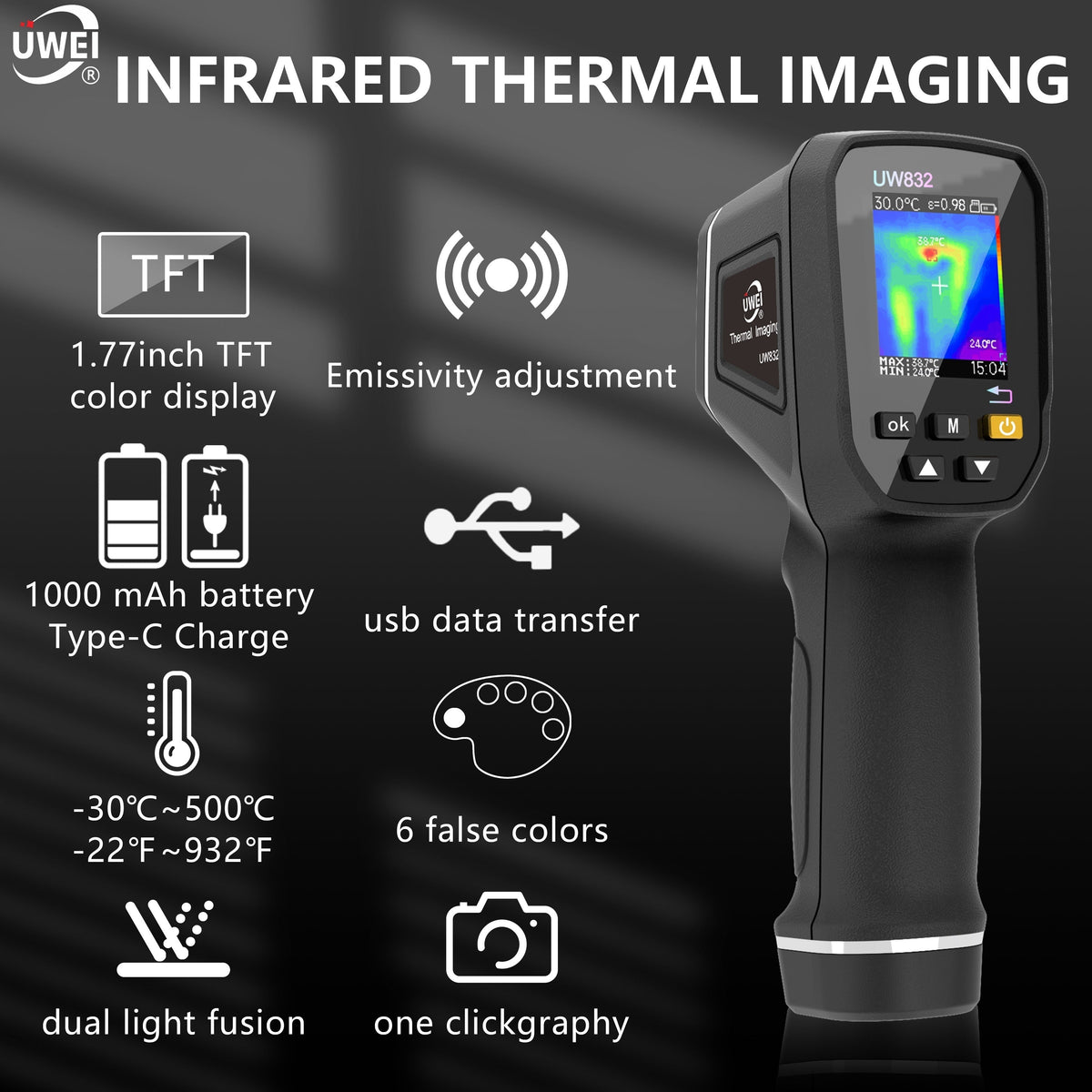 Handheld Thermal Imaging Camera 32x32 IR Sensor Tools > Industrial Tools > Measuring Tools & Sensors - Tophatter Daily Deals