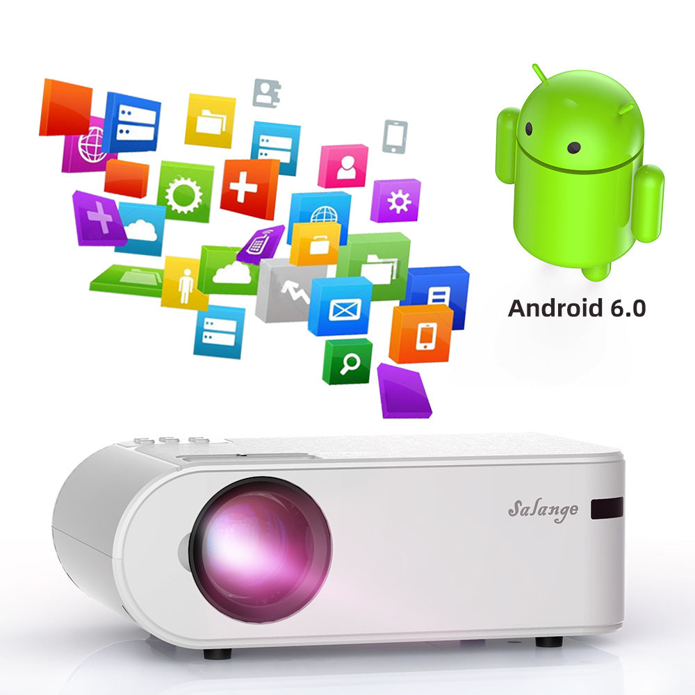 720p Portable Smart Projector P62 Supports Home Office HD Projector White Android version 220V US 0 - Tophatter Daily Deals
