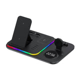 30W Multifunctional Three In One Wireless Magnetic Suction Black Colorful Light Apple 0 - Tophatter Daily Deals
