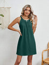 Eyelet Grecian Neck Mini Dress Casual Dresses - Tophatter Daily Deals