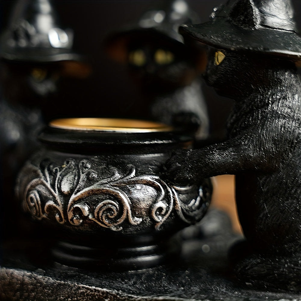 Halloween Witch Cat Sculpture Figurine Halloween - Tophatter Daily Deals
