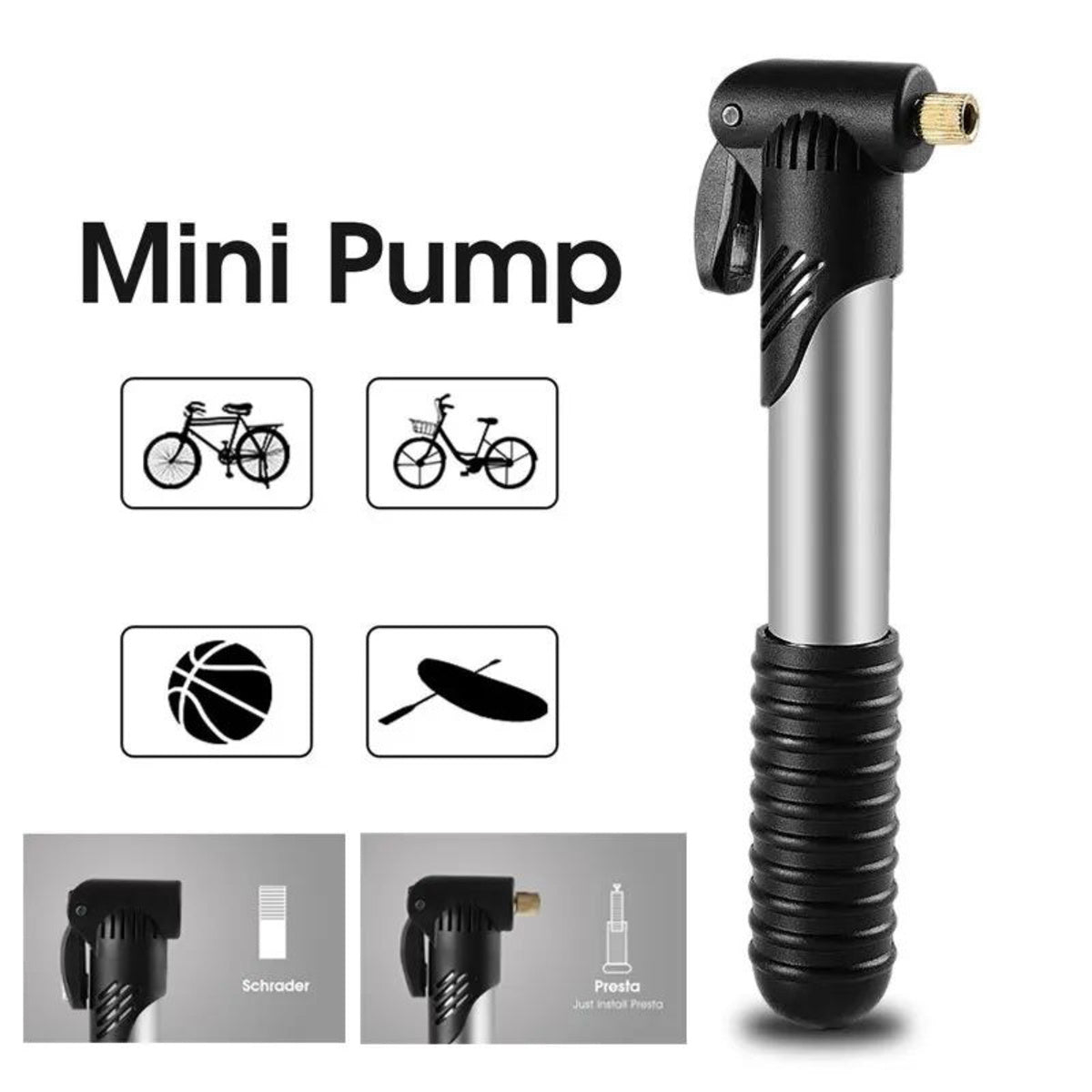 BIKING Portable Mini Bicycle Pum P Cycling Hand Air Pum P Ball Tire Inflator Schrader Presta Valve Road Bike Accessories 5 - Tophatter Daily Deals