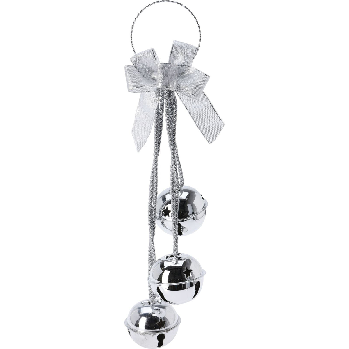 Extra Large Silver Christmas Jingle Bells Door Hanger | Hanging Bell Garland Jingle Bells - Tophatter Daily Deals