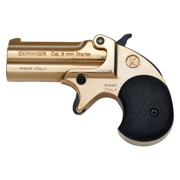 Kimar Old West Replica .22 Caliber Blank Firing Derringer Gold Finish - Tophatter's Guns'N'Weapons Store Collectible Weapons - Tophatter Daily Deals