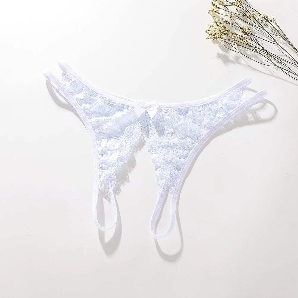 Jessica's Crotchless Lingerieâ„¢ Open Crotch Thong Jessica'sâ„¢ White Underwear - Tophatter Daily Deals
