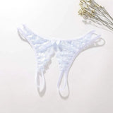 Jessica's Crotchless Lingerieâ„¢ Open Crotch Thong Jessica'sâ„¢ White Underwear - Tophatter Daily Deals