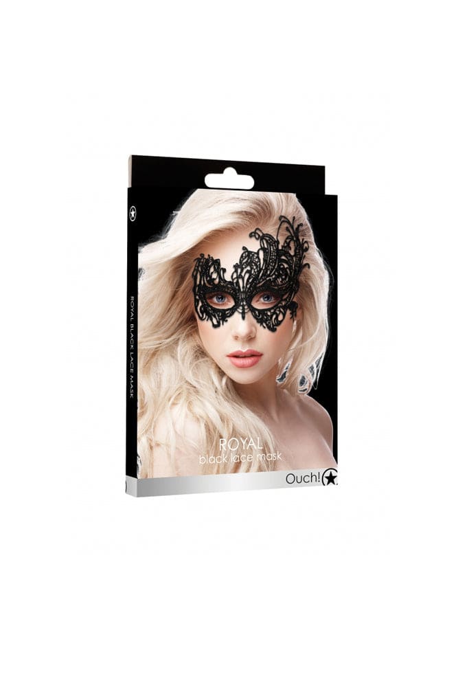 Ouch by Shots Toys - Royal Lace Mask - Black BDSM - Tophatter Daily Deals