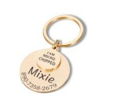 Anti-lost Engraved Pet Tag Collar Tag Pendant Keychain Gold 7 - Tophatter Daily Deals