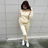 Autumn and winter hooded suit sweater Khaki 0 - Tophatter Daily Deals