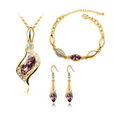 Angel Fairy Horse Eye Zircon Jewelry Set Grape purple 0 - Tophatter Daily Deals