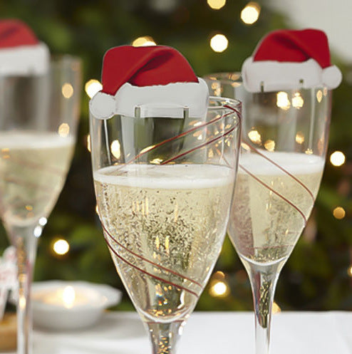 10PcsLot Paper Red Christmas Hat Wine Champagne Tipple Cup Card Christmas Party Table Decor DIY Decorations For Home 0 - Tophatter Daily Deals