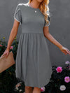 Round Neck Petal Sleeve Dress Casual Dresses - Tophatter Daily Deals