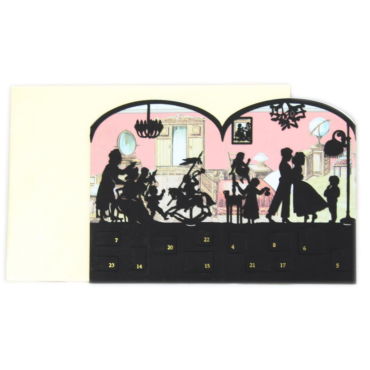 Deluxe Silhouette Mini Advent Calendar Christmas Card Tealight Lantern - Victorian House Advent Calendar - Tophatter Daily Deals