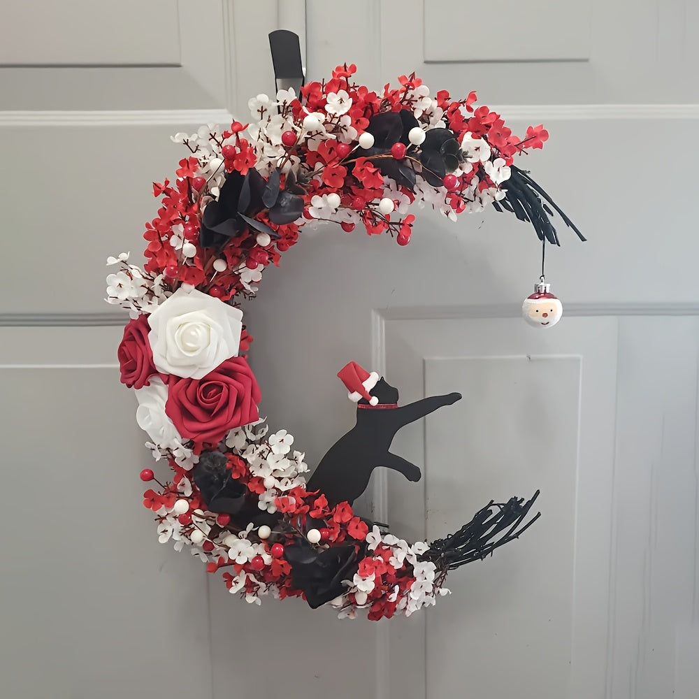 Gothic Black Cat Victorian Wreath Door Hanging Halloween - Tophatter Daily Deals