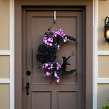 Halloween Black Cat Crescent Moon Wreath Occasions > Christmas > Christmas Wreaths & Garlands - Tophatter Daily Deals