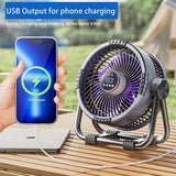 Outdoor Camping Fan USB Rechargeable Desk Accessories - Tophatter Daily Deals