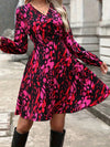 Printed Surplice Long Sleeve Dress Casual Dresses - Tophatter Daily Deals