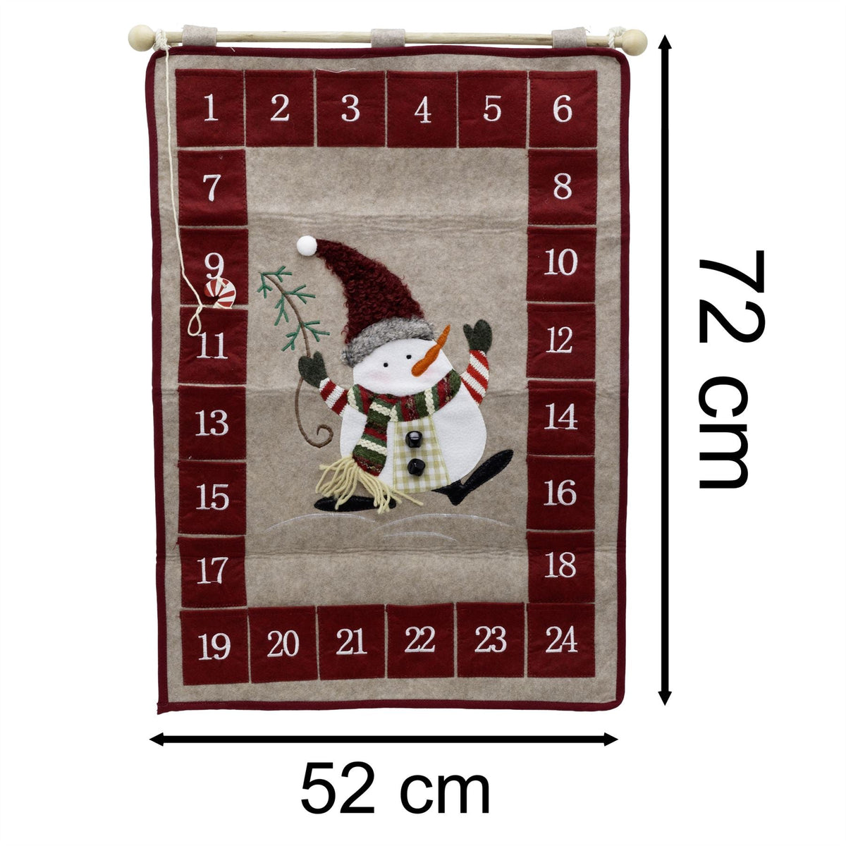 Fabric Snowman Christmas Advent Calendar | 24-Pocket Hanging Calendar for Kids Advent Calendar - Tophatter Daily Deals