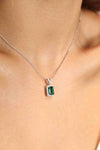 Adored 1.25 Carat Lab-Grown Emerald Pendant Necklace Green One Size Necklaces - Tophatter Daily Deals