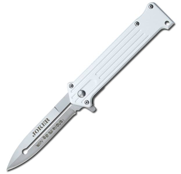 White Joker Spring Assist 'Legal Automatic' Knife Collectible Weapons - Tophatter Daily Deals