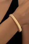 Gold Stretchy Metal Wide Bangle Gold ONE SIZE 100%Alloy Bracelets - Tophatter Daily Deals