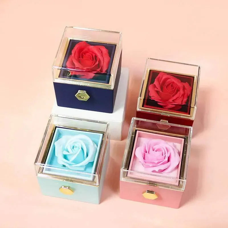 Valentine's™ Rotating Rose Jewelry Box Jewelry Boxes - Tophatter Daily Deals