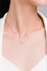 925 Sterling Silver Heart Shape Pendant Necklace Necklaces - Tophatter Daily Deals