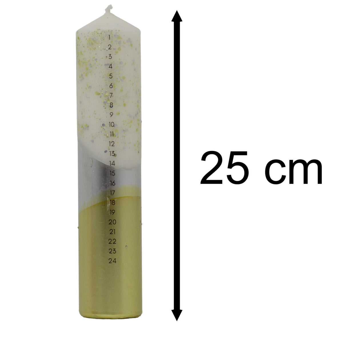 The Colour Emporium Gilded Silver Hand-dipped Christmas Advent Pillar Candle Advent Candle - Tophatter Daily Deals