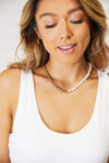 Adored Half Chain Half Pearl Necklace Necklaces - Tophatter Daily Deals