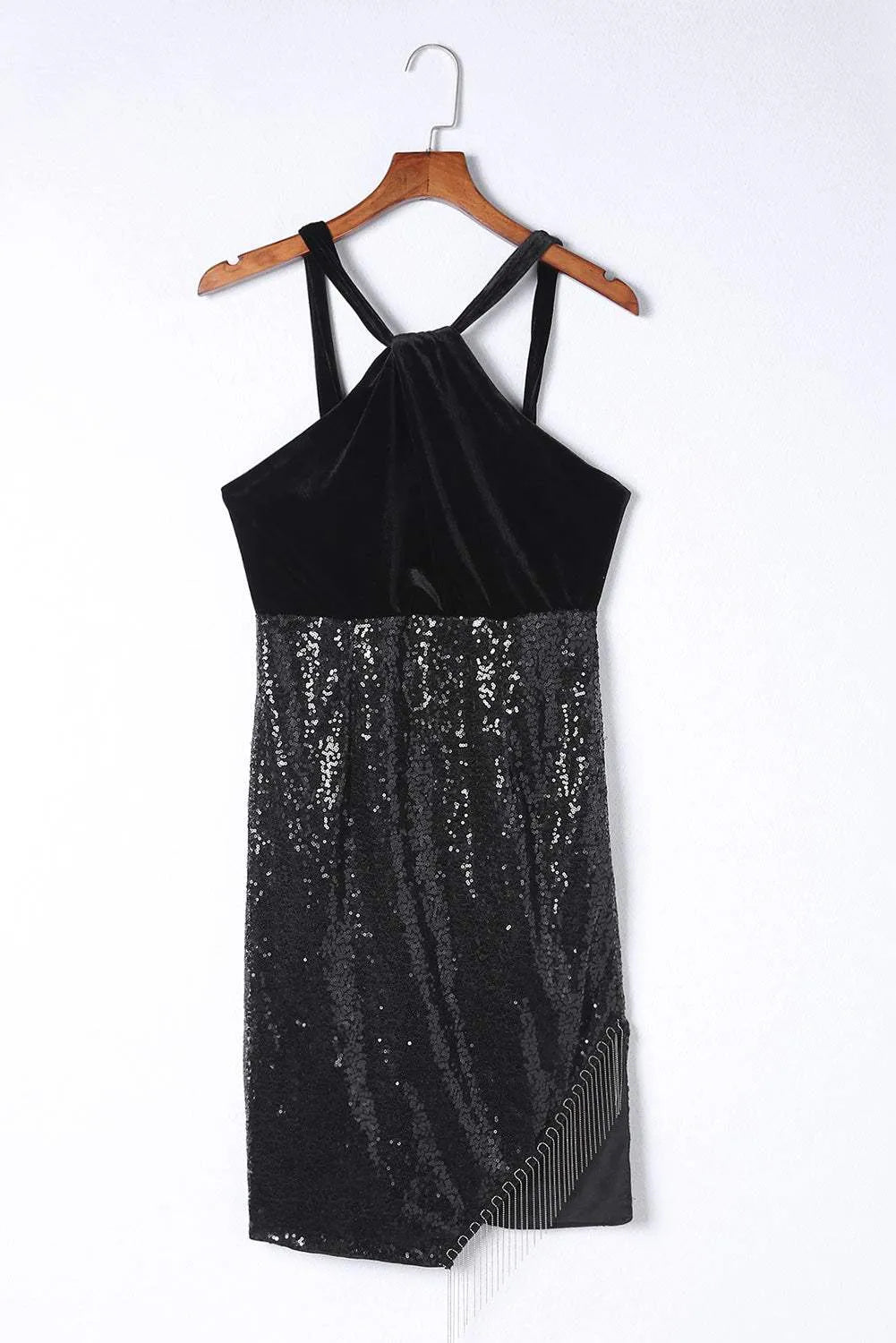 Sequin Fringe Detail Sleeveless Dress Cocktail Dresses - Tophatter Daily Deals