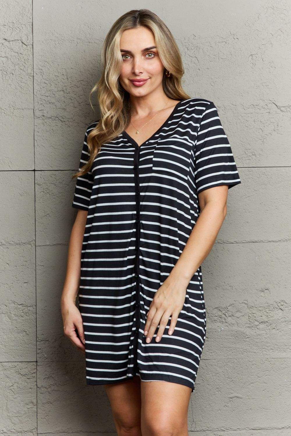 MOON NITE Button Down Sleepwear Dress Sleep Dresses - Tophatter Daily Deals