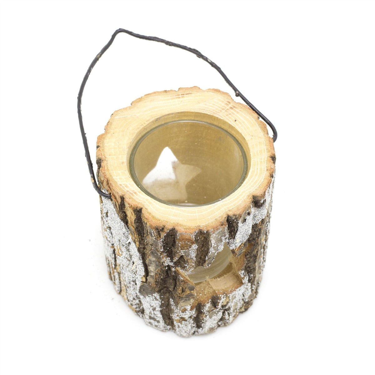 Natural Wood Christmas Tealight Candle Holder | Festive Rustic Wooden Tea Light Candle Pot | Xmas Lantern Tealight Votive Holder - Design Varies One Supplied Candle Holder - Tophatter Daily Deals