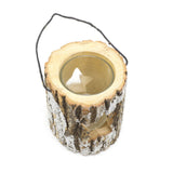 Natural Wood Christmas Tealight Candle Holder | Festive Rustic Wooden Tea Light Candle Pot | Xmas Lantern Tealight Votive Holder - Design Varies One Supplied Candle Holder - Tophatter Daily Deals