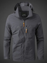 Waterproof Mens Outdoor Jacket - Athletic Technical Shell Gray - Tophatter Daily Deals