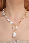 Freshwater Pearl Pendant Chunky Chain Necklace Necklaces - Tophatter Daily Deals