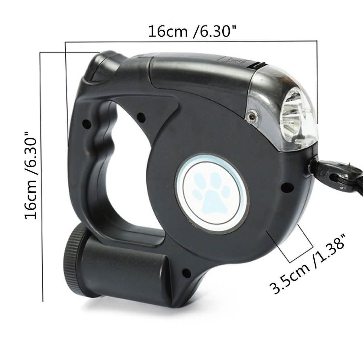 4.5M LED Flashlight Extendable Retractable Pet Dog Leash Lead with Garbage Bag Pet Leashes & Harnesses - Tophatter Daily Deals