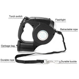 4.5M LED Flashlight Extendable Retractable Pet Dog Leash Lead with Garbage Bag Pet Leashes & Harnesses - Tophatter Daily Deals