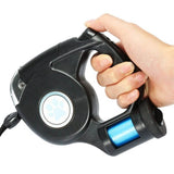 4.5M LED Flashlight Extendable Retractable Pet Dog Leash Lead with Garbage Bag Pet Leashes & Harnesses - Tophatter Daily Deals